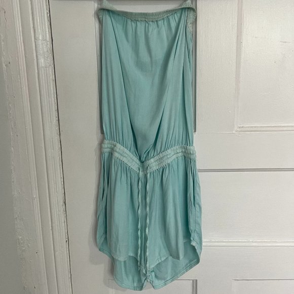 Talula Ocean Blue Sleeveless Romper - Picture 1 of 5
